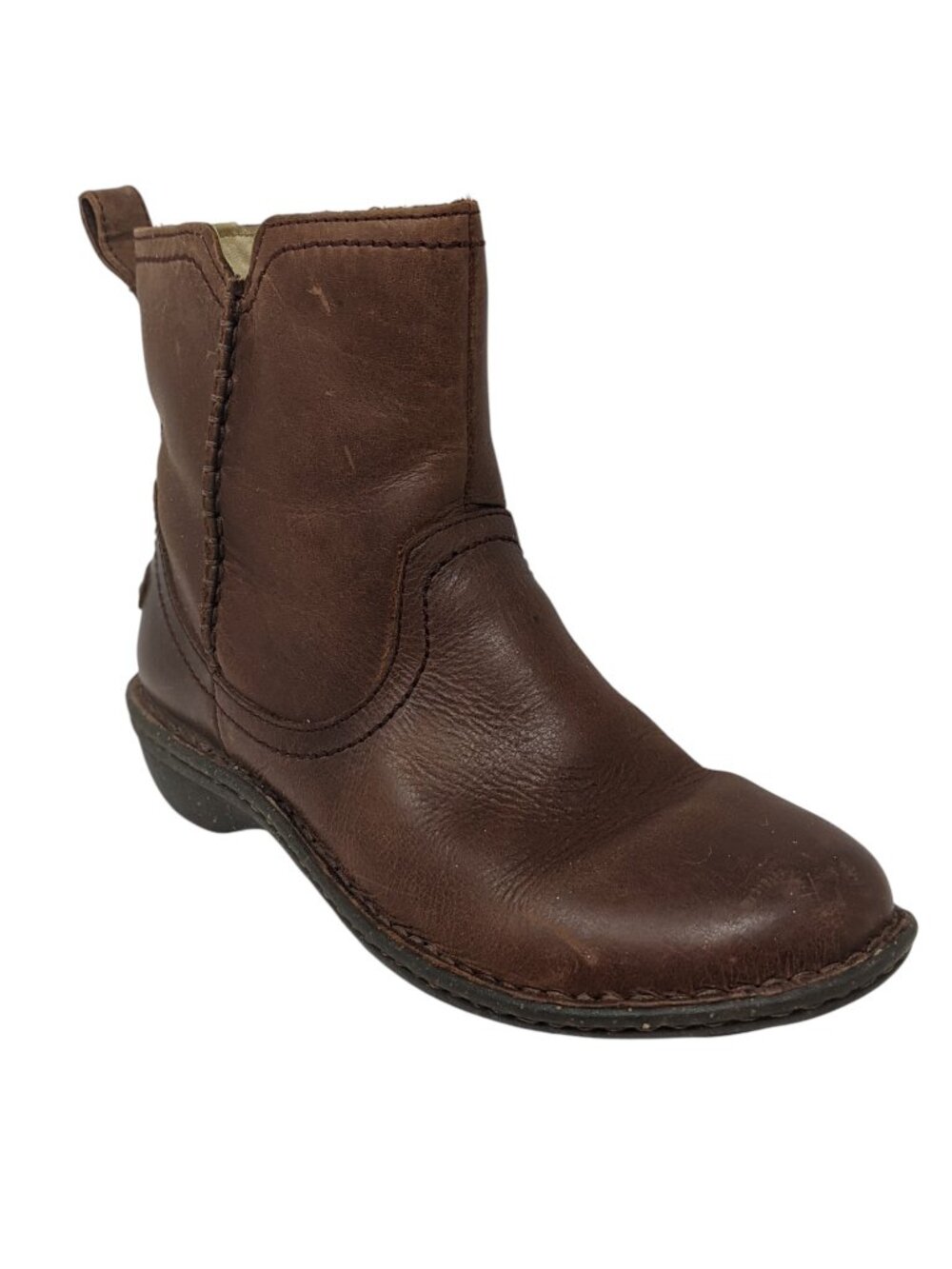 UGG Neevah Brown Leather Side Zip Ankle Boots Women's Size 9